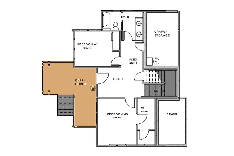 Home Plan - Floor Plan - Lower Floor for Craftsman House Plan #895-92 - 3 bed, 3 bath