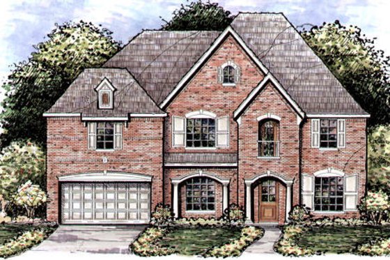 Exterior - Front Elevation for European House Plan #141-316 - 4 bed, 4 bath