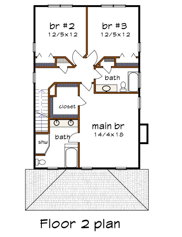 Home Plan - Craftsman Floor Plan - Upper Floor Plan #79-301