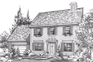 Colonial Exterior - Front Elevation Plan #320-446