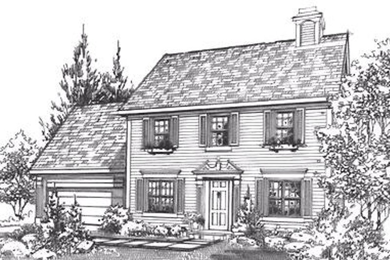 Architectural House Design - Colonial Exterior - Front Elevation Plan #320-446