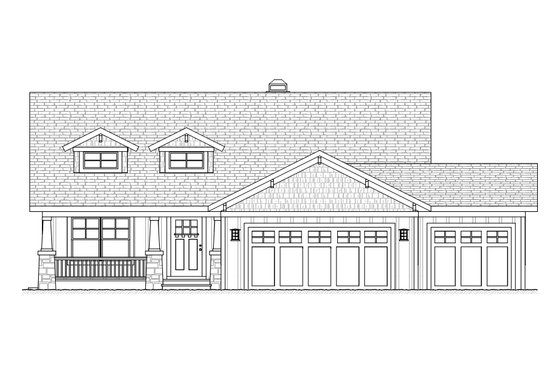 Exterior - Front Elevation 3 for Craftsman House Plan #901-111 - 3 bed, 2.5 bath