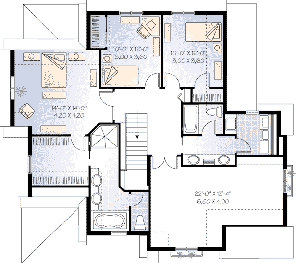Traditional Floor Plan - Upper Floor Plan #23-532