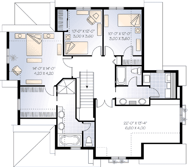 House Plan Design - Traditional Floor Plan - Upper Floor Plan #23-532