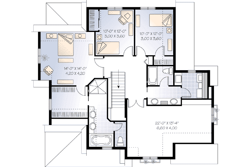 Dream House Plan - Floor Plan - Upper Floor for Traditional House Plan #23-532 - 3 bed, 2.5 bath