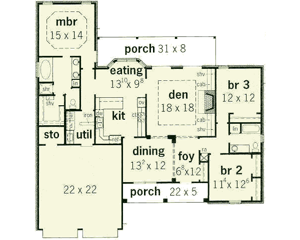 Traditional Floor Plan - Main Floor Plan #16-153