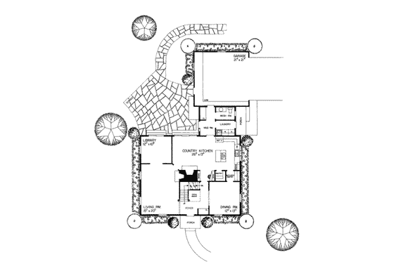 Floor Plan - Main Floor for Colonial House Plan #72-369 - 4 bed, 3.5 bath