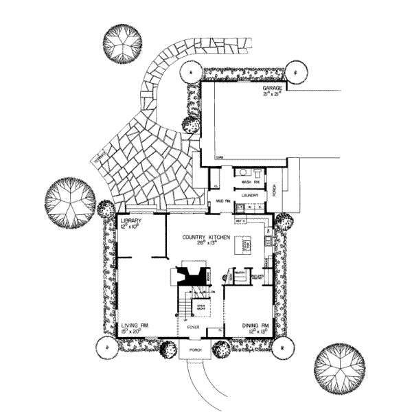 House Blueprint - Colonial Floor Plan - Main Floor Plan #72-369