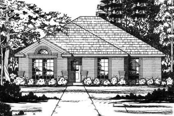 Exterior - Front Elevation for Traditional House Plan #40-283 - 3 bed, 2 bath