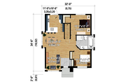 Contemporary Style House Plan - 2 Beds 1 Baths 969 Sq/Ft Plan #25-4292 