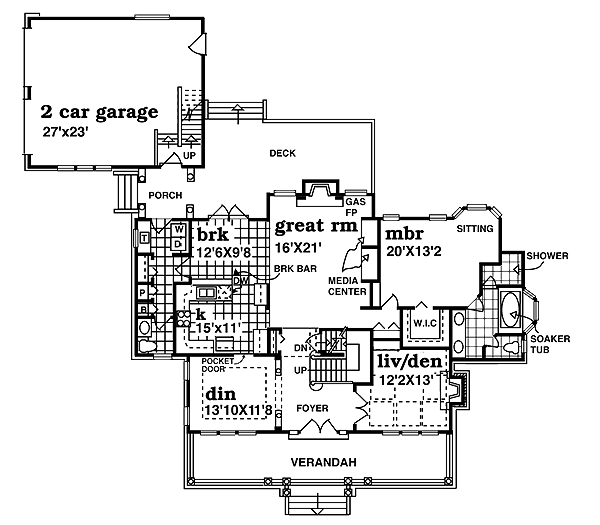 Craftsman Floor Plan - Main Floor Plan #47-390