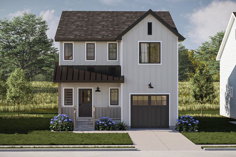 House Blueprint - Farmhouse Exterior - Front Elevation Plan #455-377