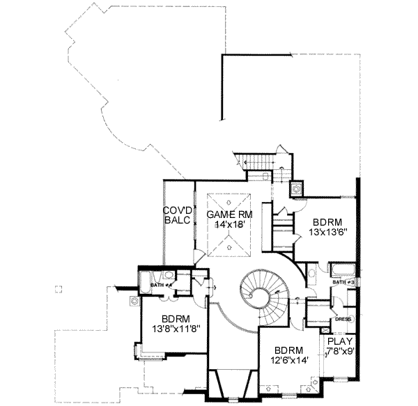 European Floor Plan - Upper Floor Plan #141-145