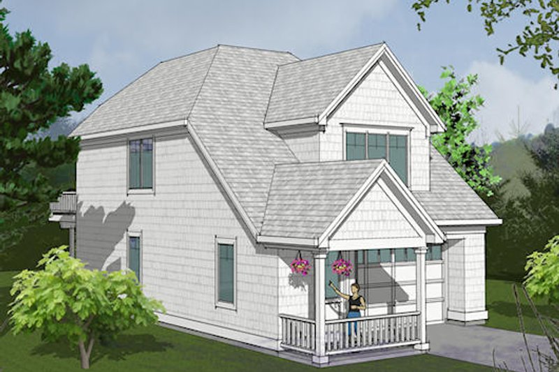 House Blueprint - Exterior - Front Elevation 3 for Cottage House Plan #48-486 - 3 bed, 2 bath