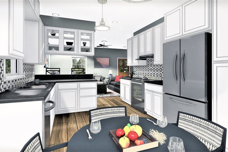 Architectural House Design - Interior - Dining Room for Cottage House Plan #44-175 - 3 bed, 2 bath