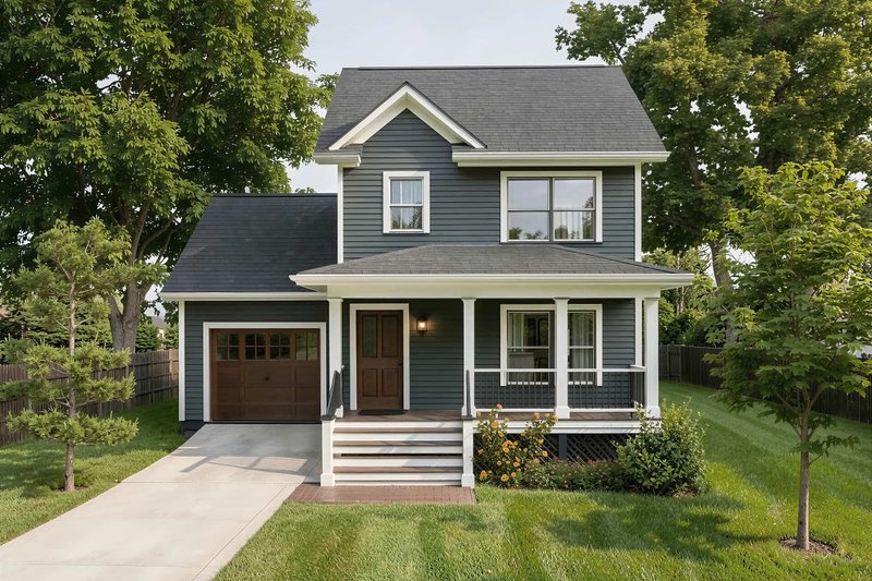 House Plan Design - Exterior - Front Elevation 2 for Farmhouse House Plan #79-124 - 3 bed, 1.5 bath