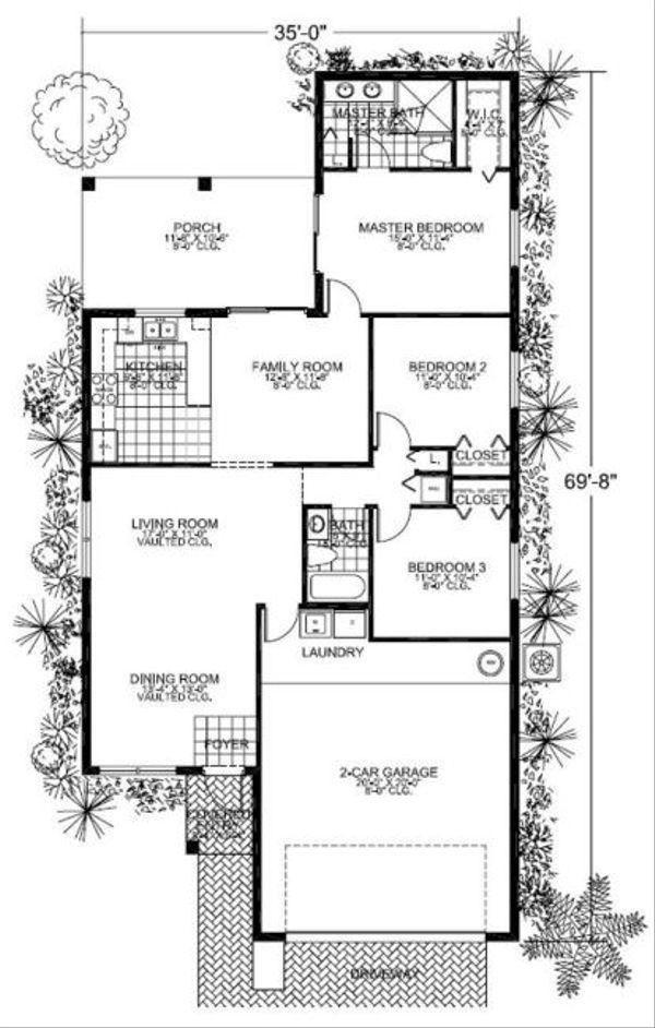 Mediterranean Floor Plan - Main Floor Plan #420-201