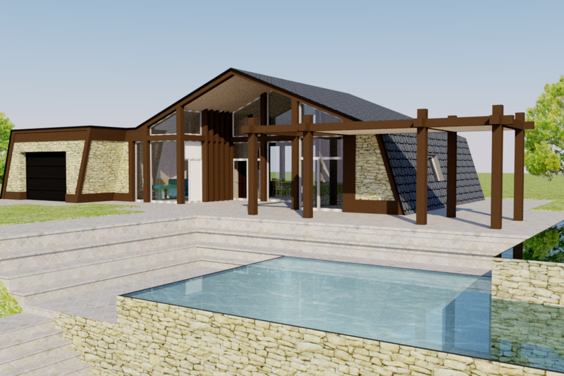 Architectural House Design - Contemporary Exterior - Front Elevation Plan #542-2