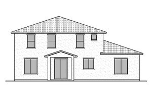 Exterior - Rear Elevation for Mediterranean House Plan #1073-21 - 4 bed, 3.5 bath