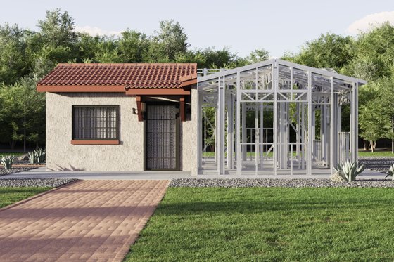 Exterior - Front Elevation 6 for Adobe / Southwestern House Plan #1106-154 - 2 bed, 2 bath