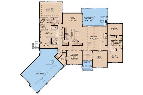 Floor Plan - Main Floor for European House Plan #923-136 - 3 bed, 3.5 bath