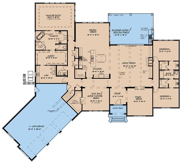 Dream House Plan - European Floor Plan - Main Floor Plan #923-136