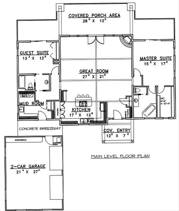 Dream House Plan - Traditional Floor Plan - Main Floor Plan #117-548