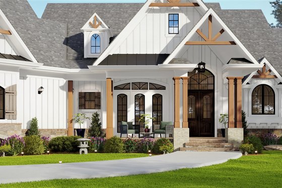 Exterior - Front Elevation 4 for Craftsman House Plan #54-571 - 4 bed, 2.5 bath