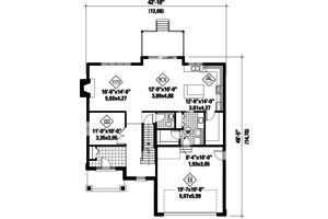 Floor Plan - Main Floor for Contemporary House Plan #25-4343 - 4 bed, 2 bath