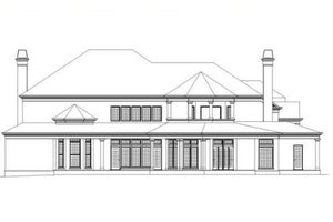 Exterior - Rear Elevation for European House Plan #119-342 - 4 bed, 5 bath