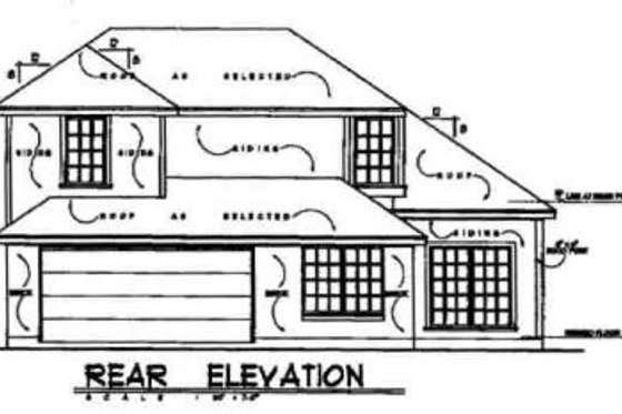 Exterior - Rear Elevation for Traditional House Plan #40-123 - 3 bed, 2 bath