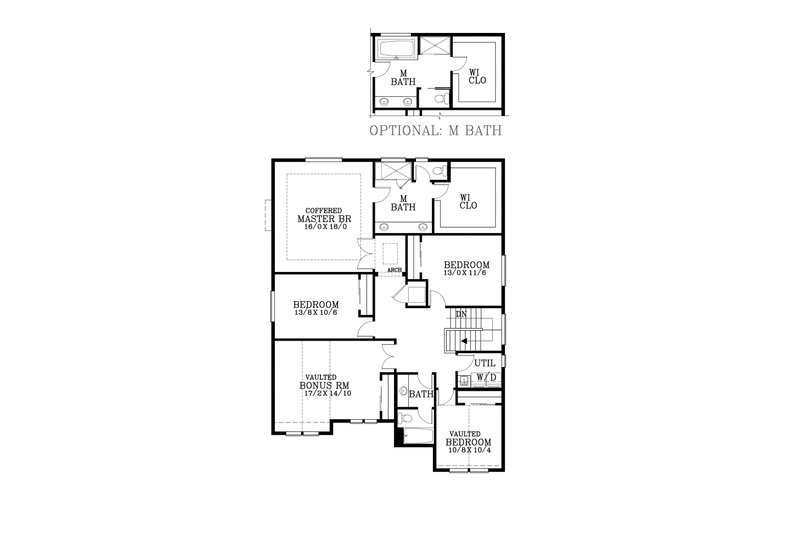 House Blueprint - Floor Plan - Upper Floor for Craftsman House Plan #53-756 - 5 bed, 2.5 bath