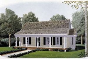 Cottage Exterior - Front Elevation Plan #410-193