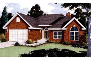 Ranch Exterior - Front Elevation Plan #3-232