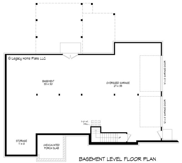 Contemporary Floor Plan - Lower Floor Plan #932-953