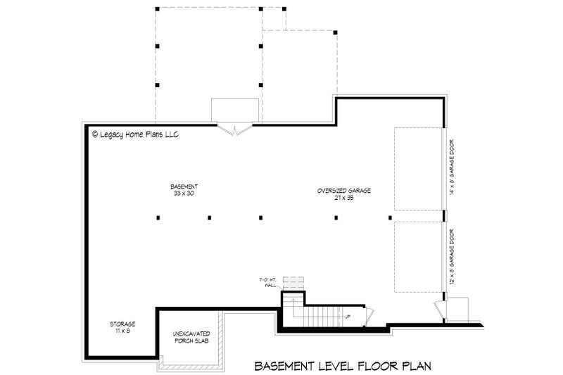 House Plan Design - Floor Plan - Lower Floor for Contemporary House Plan #932-953 - 3 bed, 2.5 bath