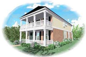 Southern Exterior - Front Elevation Plan #81-446