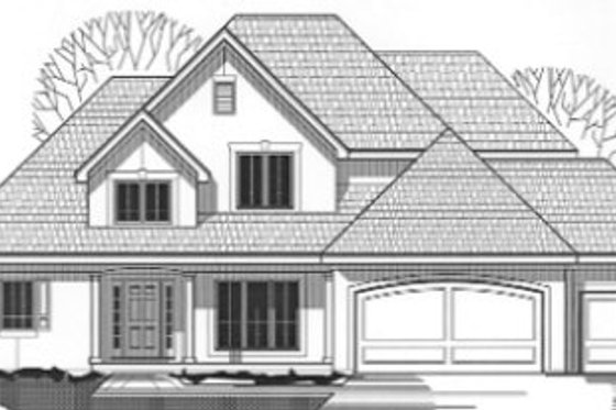 Exterior - Front Elevation for Traditional House Plan #67-831 - 4 bed, 3 bath