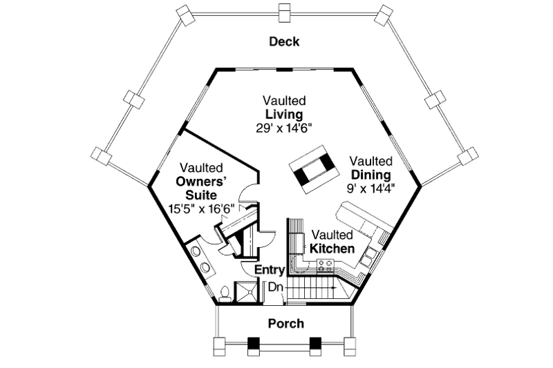 Home Plan - Floor Plan - Main Floor for Craftsman House Plan #124-186 - 3 bed, 2 bath