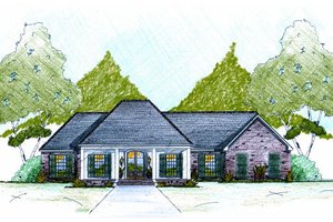 European Exterior - Front Elevation Plan #36-483