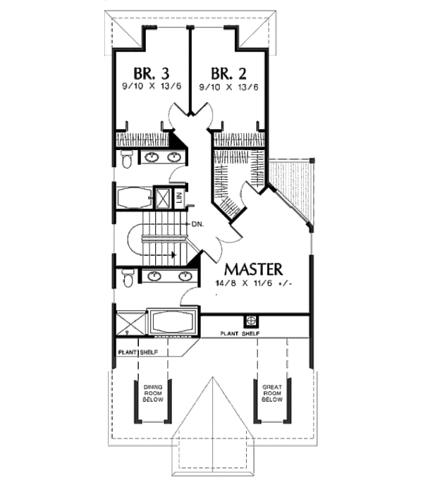 House Plan Design - Traditional Floor Plan - Upper Floor Plan #48-311
