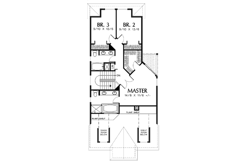 Home Plan - Floor Plan - Upper Floor for Traditional House Plan #48-311 - 3 bed, 2.5 bath