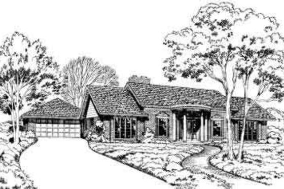 Exterior - Front Elevation for Traditional House Plan #312-556 - 3 bed, 2.5 bath