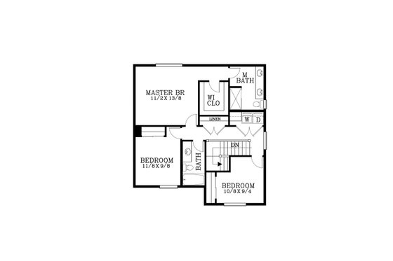 Floor Plan - Upper Floor for Craftsman House Plan #53-589 - 3 bed, 2.5 bath