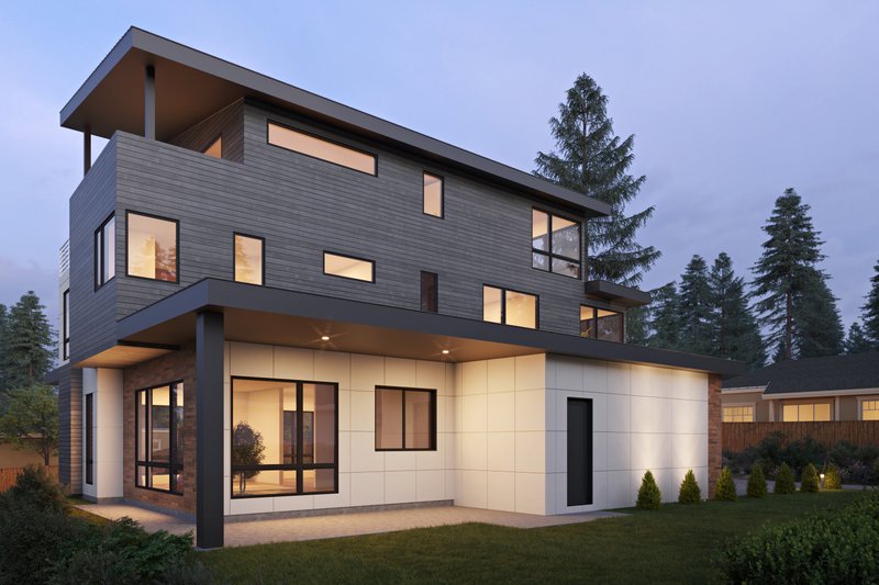 House Design - Exterior - Rear Elevation for Contemporary House Plan #1066-261 - 5 bed, 5.5 bath