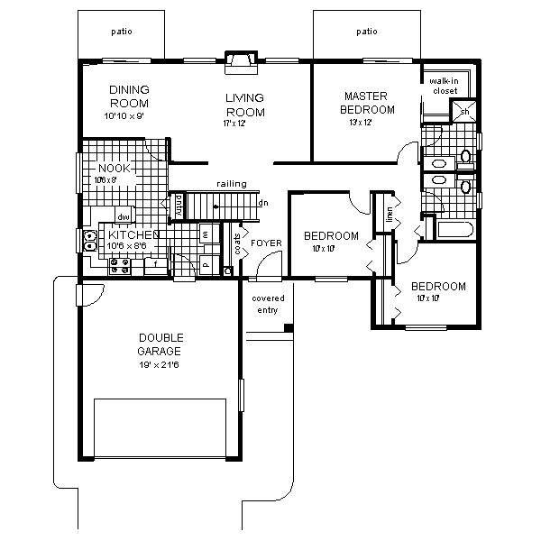 House Blueprint - Ranch Floor Plan - Main Floor Plan #18-170