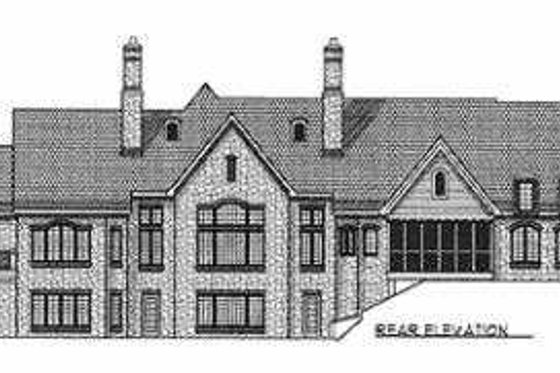 Exterior - Rear Elevation for European House Plan #70-534 - 3 bed, 2.5 bath