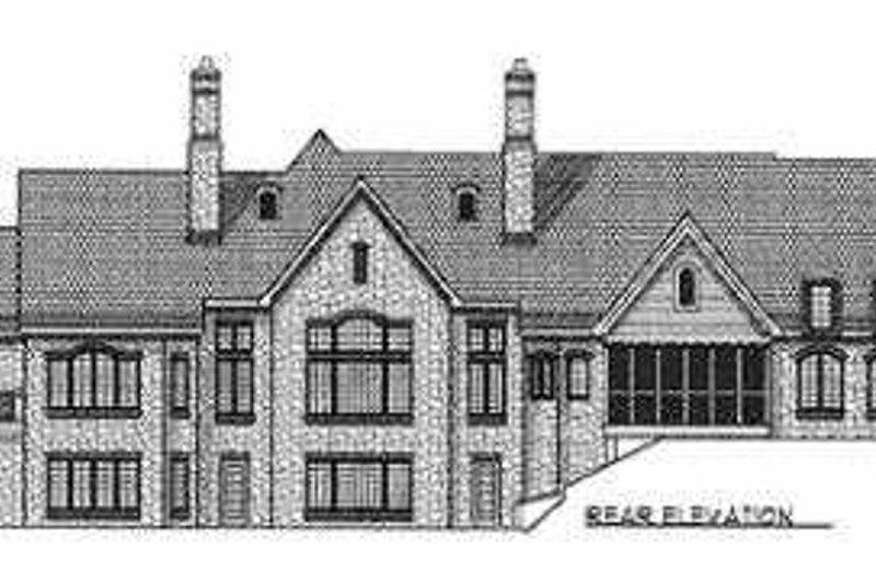 Home Plan - Exterior - Rear Elevation for European House Plan #70-534 - 3 bed, 2.5 bath