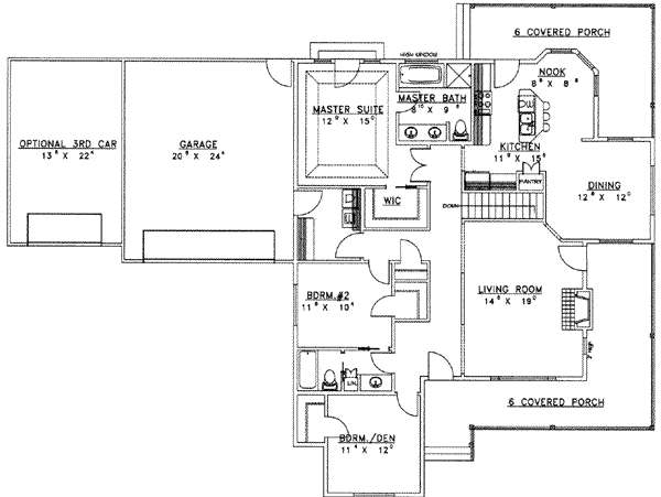 Dream House Plan - Traditional Floor Plan - Main Floor Plan #117-460