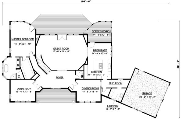 Craftsman Floor Plan - Main Floor Plan #524-3